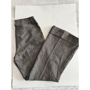Garlic & Marks Women’s Trousers Cuffed Grey White Dot Wide Leg Wool Blend Size 4